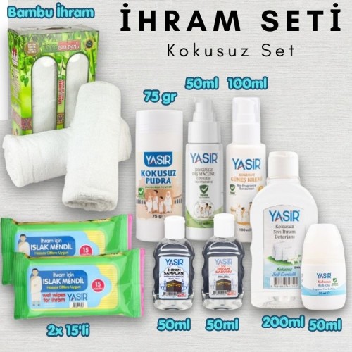 Bambu İhram ve Kokusuz Hac Umre Seti | İhram ve Kişisel Bakım Ürünleri Hazır Set Bambu İhram ve Kokusuz Hac Umre Seti | İhram ve Kişisel Bakım Ürünleri Hazır Set